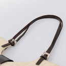 FENDI Zucca Canvas Mamma Baguette Shoulder Bag Beige Silver Auth 203140V-8