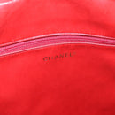 CHANEL V stitch Hand Bag Lamb Skin Red Gold CC Auth 203141-16