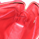 CHANEL V stitch Hand Bag Lamb Skin Red Gold CC Auth 203141-18