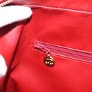 CHANEL V stitch Hand Bag Lamb Skin Red Gold CC Auth 203141-22