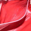CHANEL V stitch Hand Bag Lamb Skin Red Gold CC Auth 203141-23