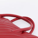 CHANEL V stitch Hand Bag Lamb Skin Red Gold CC Auth 203141-8
