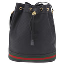 GUCCI Micro GG Supreme Web Sherry Line Bag PVC Black 001 116 0933 Auth 203142-2