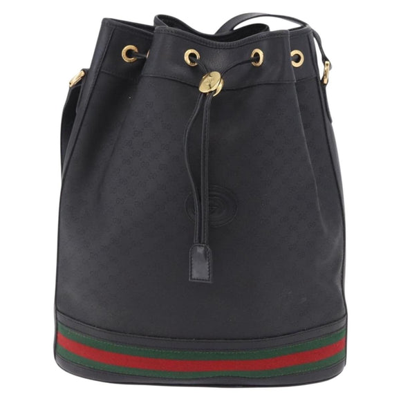 GUCCI Micro GG Supreme Web Sherry Line Bag PVC Black 001 116 0933 Auth 203142