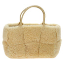BOTTEGA VENETA Hand Bag Wool Beige Auth 203144M-13