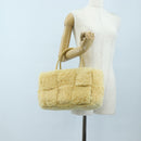 BOTTEGA VENETA Hand Bag Wool Beige Auth 203144M-25