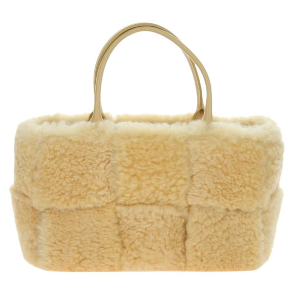 BOTTEGA VENETA Hand Bag Wool Beige Auth 203144M