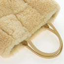 BOTTEGA VENETA Hand Bag Wool Beige Auth 203144M-6