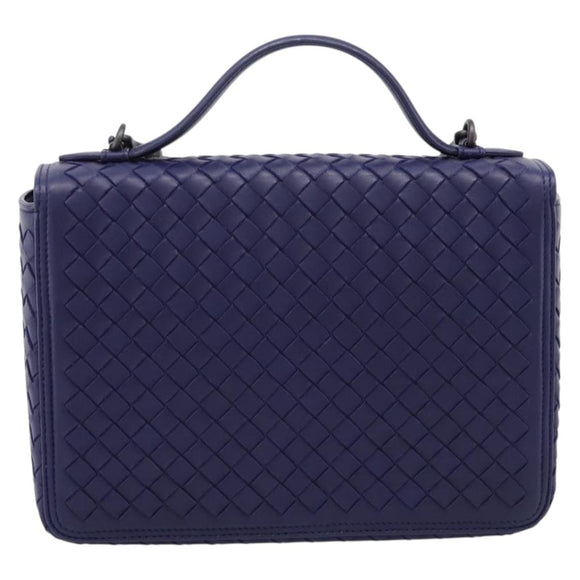 BOTTEGA VENETA INTRECCIATO Hand Bag Leather 2way Navy Auth 203145SAV