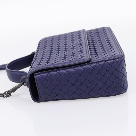 BOTTEGA VENETA INTRECCIATO Hand Bag Leather 2way Navy Auth 203145SAV