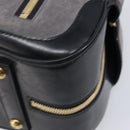 LOUIS VUITTON Stamp Bag PM Hand Bag Suede Gray Gold M95237 LV Auth 203148V-10
