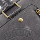 LOUIS VUITTON Stamp Bag PM Hand Bag Suede Gray Gold M95237 LV Auth 203148V-15