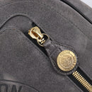 LOUIS VUITTON Stamp Bag PM Hand Bag Suede Gray Gold M95237 LV Auth 203148V-16