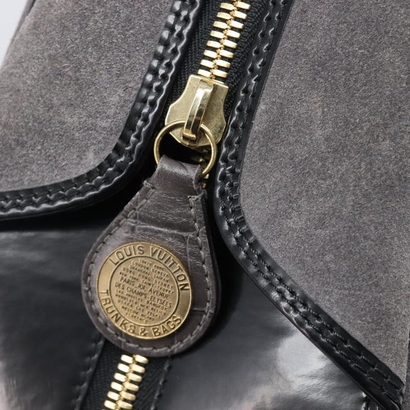 LOUIS VUITTON Stamp Bag PM Hand Bag Suede Gray Gold M95237 LV Auth 203148V