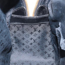 LOUIS VUITTON Stamp Bag PM Hand Bag Suede Gray Gold M95237 LV Auth 203148V-22