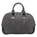 LOUIS VUITTON Stamp Bag PM Hand Bag Suede Gray Gold M95237 LV Auth 203148V-3