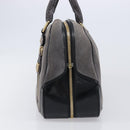LOUIS VUITTON Stamp Bag PM Hand Bag Suede Gray Gold M95237 LV Auth 203148V-4