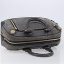 LOUIS VUITTON Stamp Bag PM Hand Bag Suede Gray Gold M95237 LV Auth 203148V-6