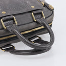 LOUIS VUITTON Stamp Bag PM Hand Bag Suede Gray Gold M95237 LV Auth 203148V-7