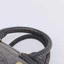 LOUIS VUITTON Stamp Bag PM Hand Bag Suede Gray Gold M95237 LV Auth 203148V-8