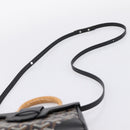 GOYARD Herringbone Saigon Hand Bag PVC 2way Black Silver Auth 203151SM-10