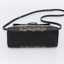 GOYARD Herringbone Saigon Hand Bag PVC 2way Black Silver Auth 203151SM-11