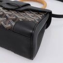 GOYARD Herringbone Saigon Hand Bag PVC 2way Black Silver Auth 203151SM-12
