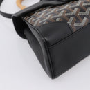 GOYARD Herringbone Saigon Hand Bag PVC 2way Black Silver Auth 203151SM-13