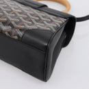 GOYARD Herringbone Saigon Hand Bag PVC 2way Black Silver Auth 203151SM-14