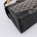 GOYARD Herringbone Saigon Hand Bag PVC 2way Black Silver Auth 203151SM-15
