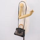 GOYARD Herringbone Saigon Hand Bag PVC 2way Black Silver Auth 203151SM-22