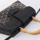GOYARD Herringbone Saigon Hand Bag PVC 2way Black Silver Auth 203151SM-6