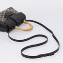 GOYARD Herringbone Saigon Hand Bag PVC 2way Black Silver Auth 203151SM-9