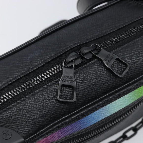 LOUIS VUITTON Taiga Rainbow Mini Soft Trunk Bag Black M30351 LV Auth 203152M