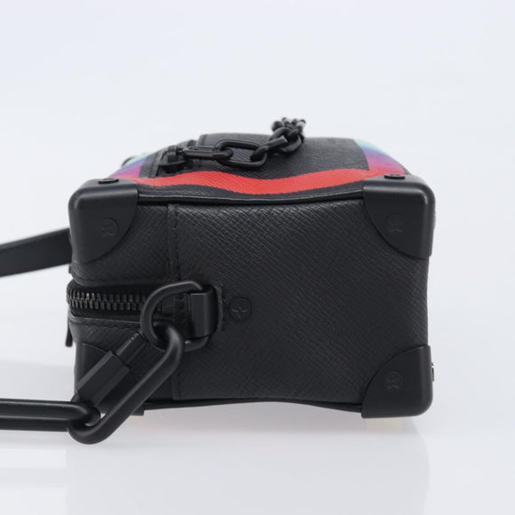 LOUIS VUITTON Taiga Rainbow Mini Soft Trunk Bag Black M30351 LV Auth 203152M