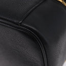 CHANEL Vanity Hand Bag Caviar Skin Black Gold CC Auth 203153V-17