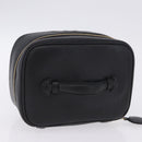 CHANEL Vanity Hand Bag Caviar Skin Black Gold CC Auth 203153V-6