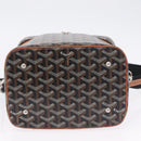 GOYARD Herringbone Vanity Muse Hand Bag PVC 2way Black Silver Auth 203159SM-12