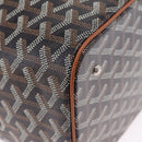GOYARD Herringbone Vanity Muse Hand Bag PVC 2way Black Silver Auth 203159SM-13