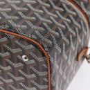 GOYARD Herringbone Vanity Muse Hand Bag PVC 2way Black Silver Auth 203159SM-14