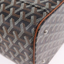 GOYARD Herringbone Vanity Muse Hand Bag PVC 2way Black Silver Auth 203159SM-15