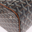 GOYARD Herringbone Vanity Muse Hand Bag PVC 2way Black Silver Auth 203159SM-16