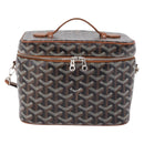 GOYARD Herringbone Vanity Muse Hand Bag PVC 2way Black Silver Auth 203159SM-2