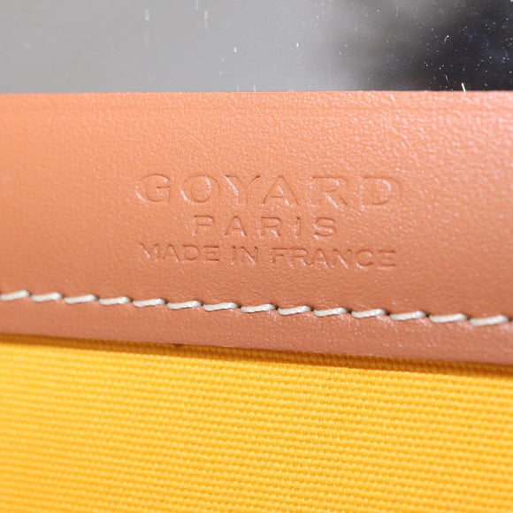 GOYARD Herringbone Vanity Muse Hand Bag PVC 2way Black Silver Auth 203159SM
