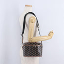 GOYARD Herringbone Vanity Muse Hand Bag PVC 2way Black Silver Auth 203159SM-28