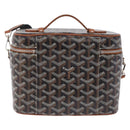 GOYARD Herringbone Vanity Muse Hand Bag PVC 2way Black Silver Auth 203159SM-3