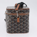 GOYARD Herringbone Vanity Muse Hand Bag PVC 2way Black Silver Auth 203159SM-4