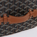 GOYARD Herringbone Vanity Muse Hand Bag PVC 2way Black Silver Auth 203159SM-7