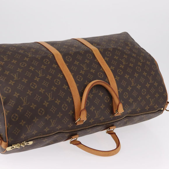 LOUIS VUITTON Monogram Keepall Bandouliere 60 Boston Bag M41412 LV Auth 203169