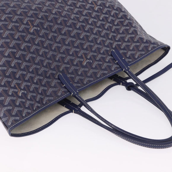 GOYARD Herringbone Saint Louis PM Tote Bag PVC Navy Auth 203171A